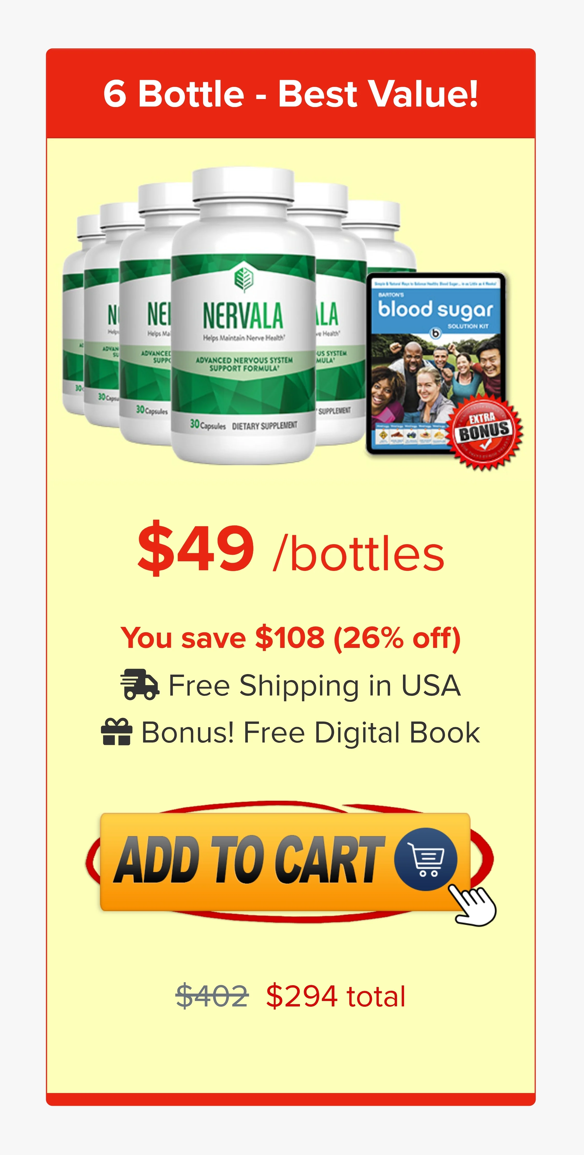 Nervala™ 6 bottles pricing